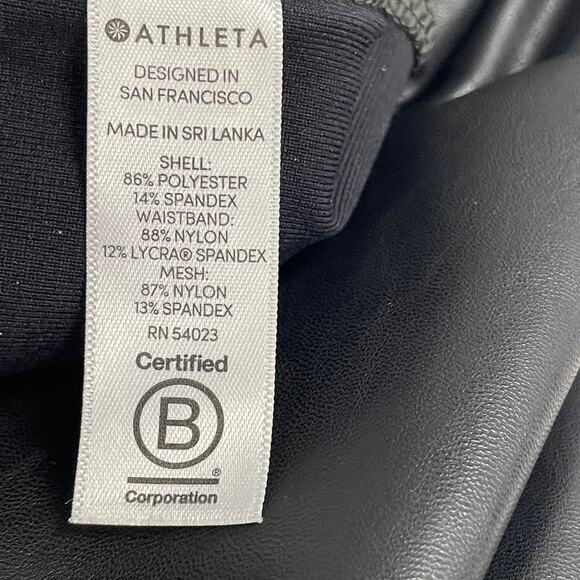 Athleta All Over Gleam Faux Leather Black Pull On High Rise Leggings Small - Picture 6 of 8